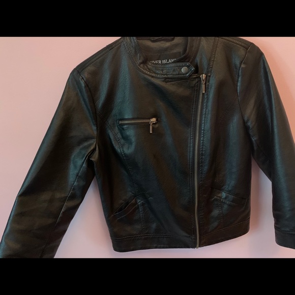 River Island Black Leather Jacket - Picture 2 of 4